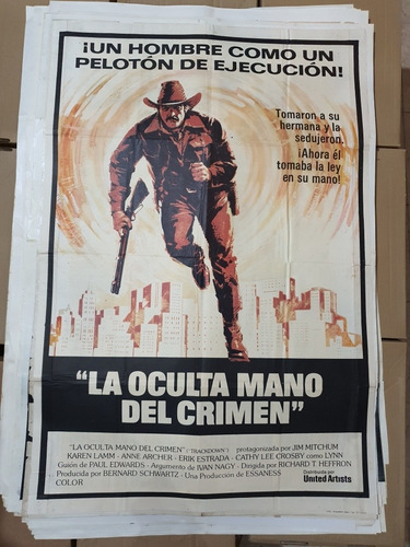 Afiche De Cine Original La Oculta Mano Del Crimen-1838