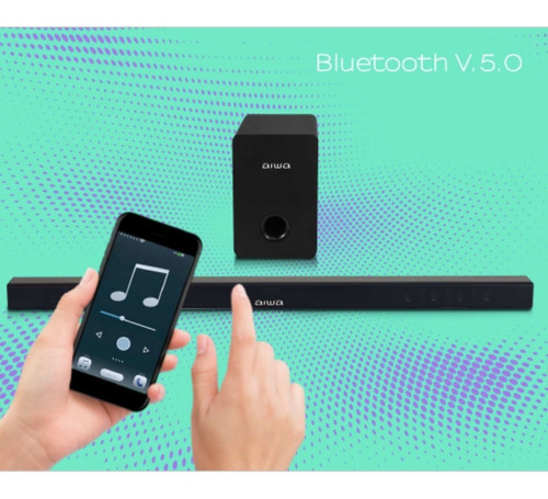 Imagen 4 de 5 de Barra Sonido Aiwa Bluetooth Woofer Inalambrico 2.1ch 100w Color Negro