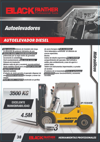 Autoelevador Diesel Clark Hidraulic 3.5tn 4.5m Torre 3tramos