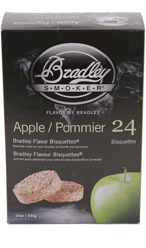 Bradley Smoker Btap24 Btap24-flavor Bisquettes-manzana 24pk,