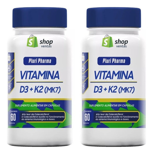 Vitamina D3 10.000ui + Vitamina K2 Mk7 150mcg C/120 Cápsulas