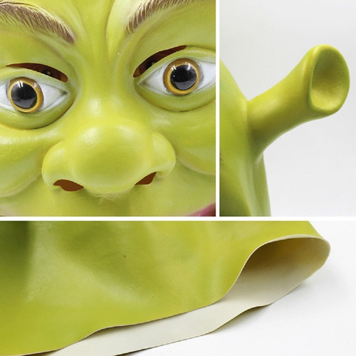 2024 Máscara De Látex Verde De Cabeza Completa For Cosplay