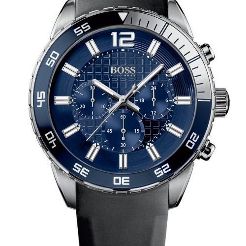 Hugo Boss Esfera Azul Caucho Negro Reloj 1512803