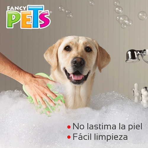 Guante De Goma Para Almohazar Peine Cepillo Perro Fl8317 Color Verde