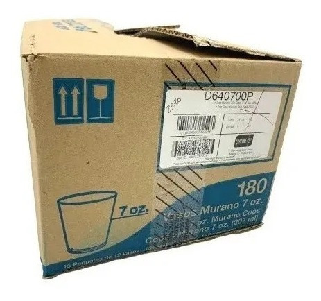 Caja 180 Vaso Murano 7oz Cristal D640700p Darnel Xavi