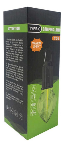 Lampara Foco Led Camping Exterior Recargable Usb Portatil Blanco Cálido