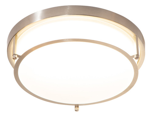 Lámpara De Techo, Led Integrado, Níquel Satinado, 18w