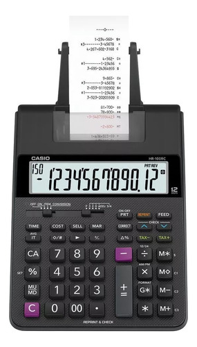 Calculadora Com Bobina Casio Hr-100rc Preto Bivolt 
