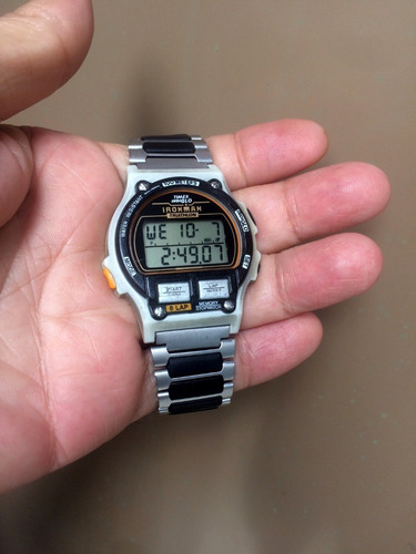1ro.timex Ironman Triathlon 8 Lap Prata Made In Korea Raro