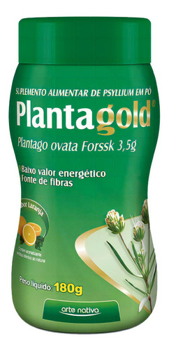 Planta Gold Psyllium Plantago Ovata 180g Sabor Laranja