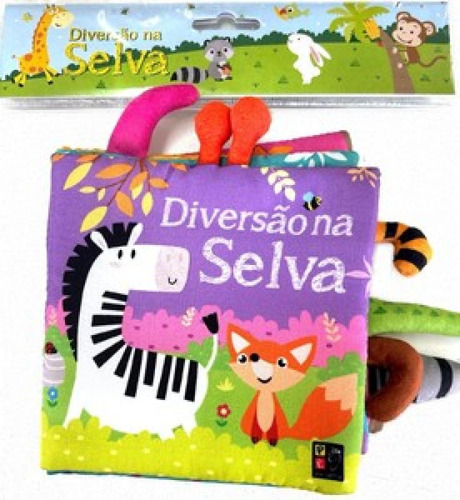 Libro de tela: Diversión en la jungla, de la letra Da. Editorial Pe Da Letra, tapa blanda en portugués