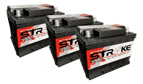 Kit 3 Baterias Stroke Power 80ah 12v Free  Som Automotivo