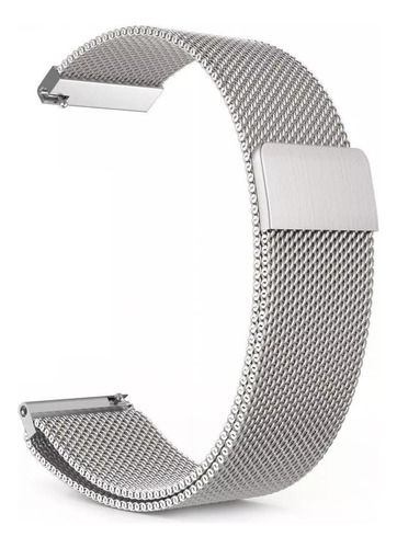 Pulseira magnética compatível galaxy watch 4 40 42 44 46mm cor prata largura 20 mm