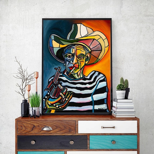 Imagen 1 de 10 de  Cuadros- Picasso Cara 30,decorativo,95x60cm-16k Resolución