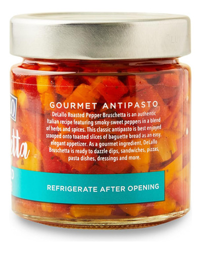 Cubierta De Bruschetta De Pimiento Asado 198 Gramos Paquete