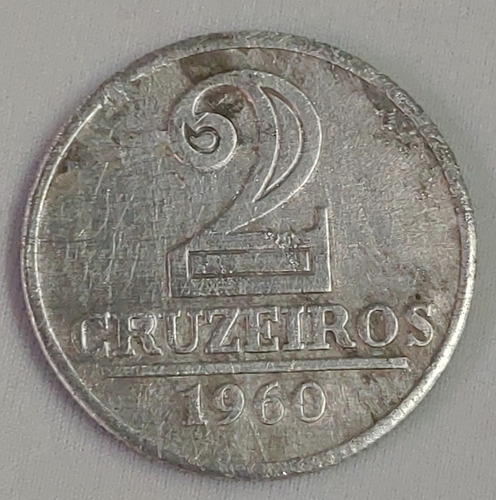 Antiga Moeda Brasileira 1960 De 2 Cruzeiros- 15706g
