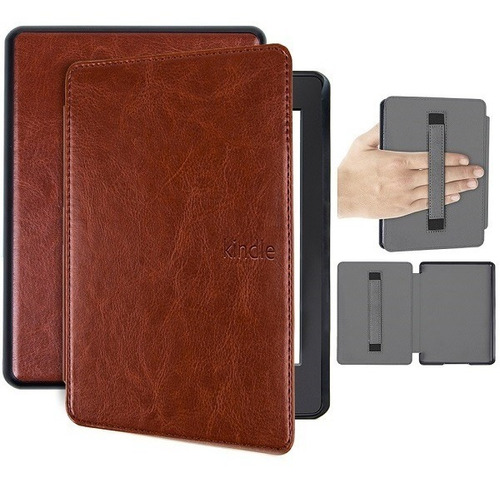 Capa Novo Kindle Paperwhite 4 (10ªg) Alça Couro Marrom + 4 Brindes