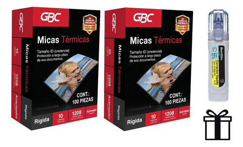 Pack 200 Mica Termica Gbc 1208 10 X 14.5 Cm Regida +obsequio