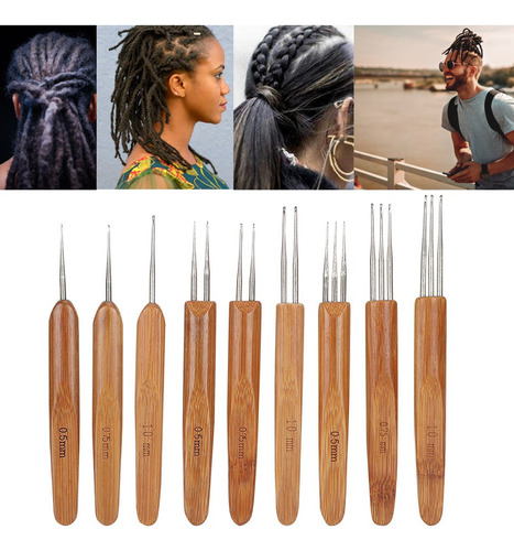 Liu Juego De Ganchos De Ganchillo Para Rastas De 9 Piezas,