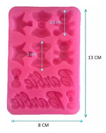 Molde De Silicón Fondant Pasta Muñeca Moda Moños Osos Corona