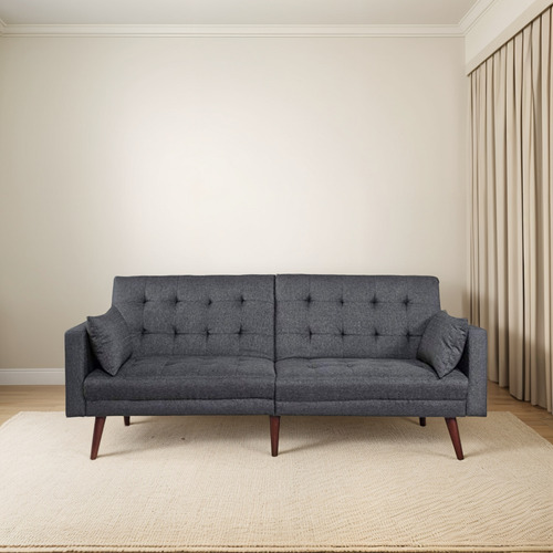 Remates Mx Futon Pilstein Sofacama Sala Sillon Lino Gris Sofa Cama