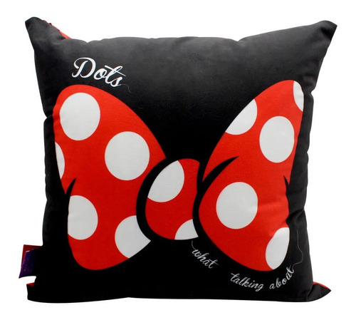 Almofada Quadrada - Minnie Mouse Cor Preto E Vermelho