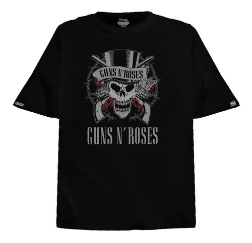 Camiseta Oversize Guns N' Roses Craneo Gorro Sombrero Btz