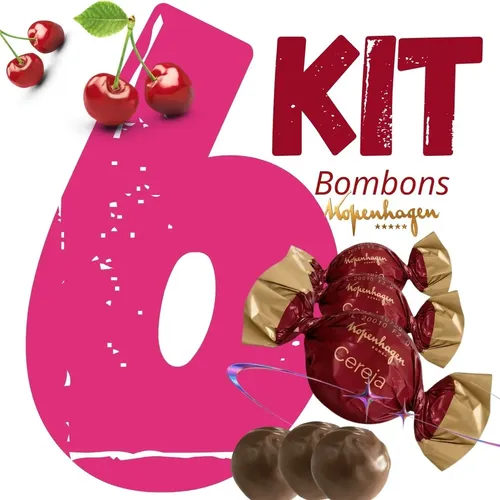 6 Bombom Licor Cereja Chocolate Ao Leite Recheado Minitrufa