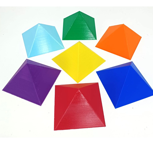 Ki Piramide Quéops 7cm Com 8 Unid Radiestesia Mesa Radionica
