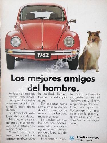 Cartel Retro Autos Volkswagen Vocho 1982 /686