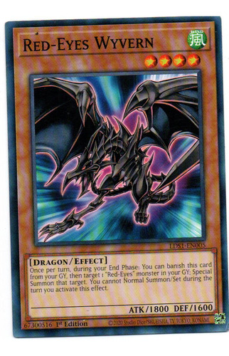 Red-eyes Wyvern Carta Yugi Lds1-en005 Comun