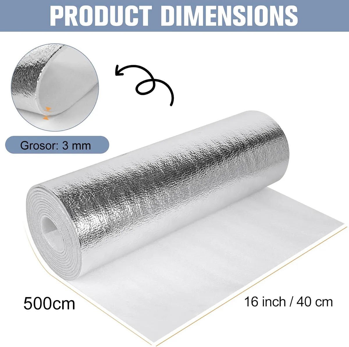 Rollo Aislamiento Térmico 40cm X 5m Para Ventanas Y Puertas