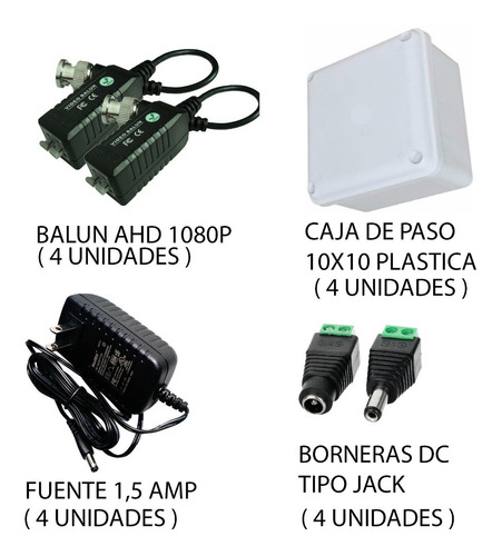 Imagen 9 de 10 de Kit Hikvision Hilook Dvr 1080 4ch + 4 Cámaras 1080p +accesor