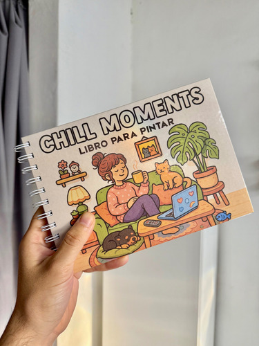 Libro Para Pintar Chill Moments 60 Hojas 90 Grs Tapa Dura Blanco