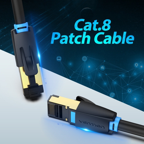 Imagen 3 de 10 de Cable Ethernet Vention Cat 8 Gigabit Reforzado Rj45 3m