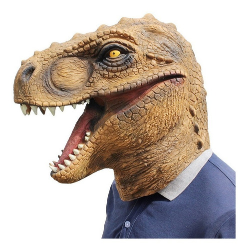 Máscara De Látex Cabeza De Animal Dinosaurio Halloween
