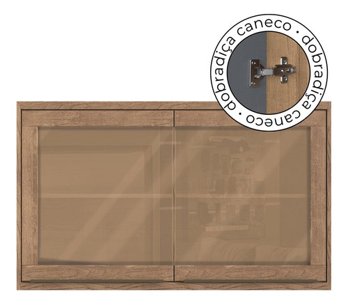 Aéreo Cozinha Modular 100% Mdf Édez Une,2 P, Louro Freijó. Cor Marrom