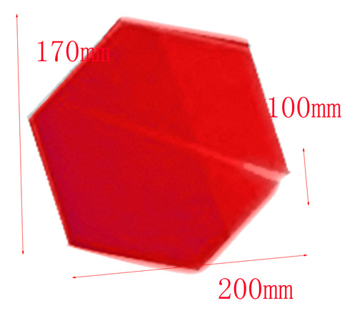 12pcs Hexágono Geométrico Adesivo De Parede Vermelho