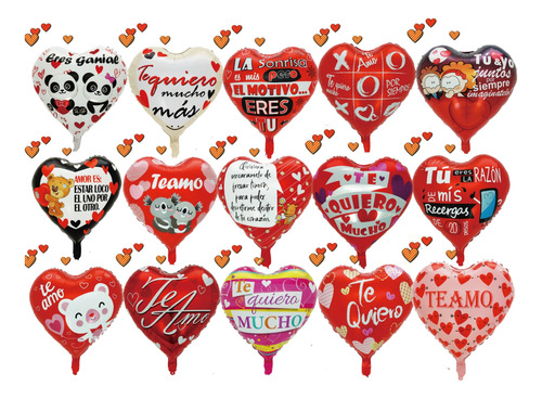 Globos Corazón San Valentin Amor 30 Pcs 14 De Febrero Love