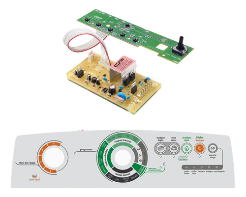 Kit Placa Maquina De Lavar Consul Facilite CWC10 CWG11 Com Adesivo 127/220v