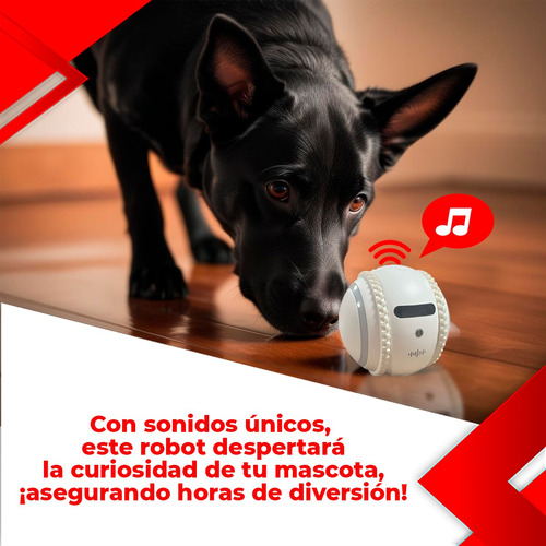 Robot Vigilar Jugar Mascotas Camara Wifi Audio 2 Vias Laser Color Blanco