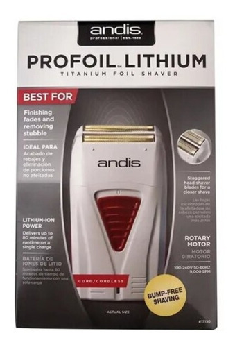 Afeitadora Andis Profoil Lithium Recargable Profesional
