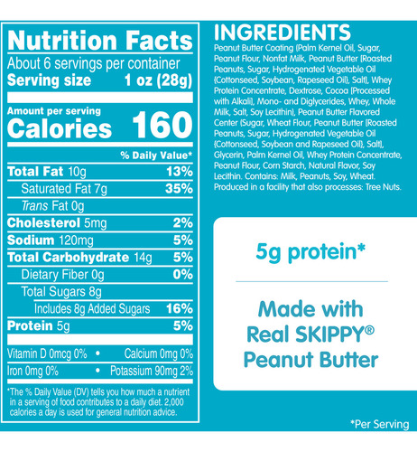 Skippy Pb Bites Double Peanut Butter Snack, 6 Oz Resealable