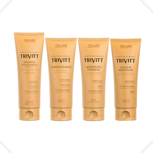 Kit Trivitt Pós Química Completo Shampoo+cond+masc+leave In