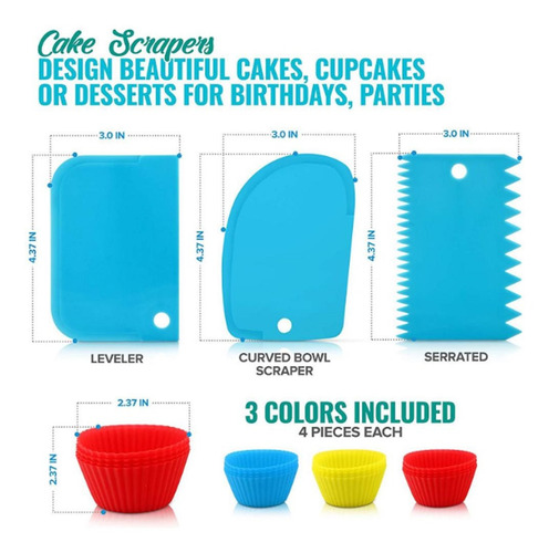 Imagem 8 de 10 de Kit Acessórios Para Confeitar Bolos 106 Peças
