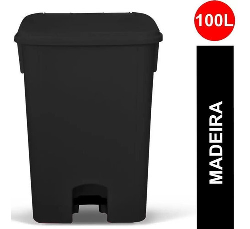 Lixeira Com Tampa E Pedal 100l Bralimpia Preta