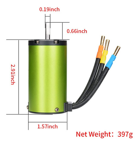 Motor Brushless 4070 2200kv 4 Polos Impermeable 1/8 Alto Tor