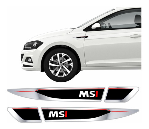 Aplique Lateral Volkswagen Virtus Msi Resinado Res45