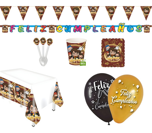 Kit Infantil Decoración Fiesta - Harry Potter X36 Invitados