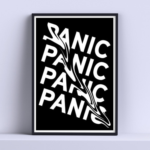 Cuadro Panic Panic Panic 30x40cm Deco Listo P Colgar